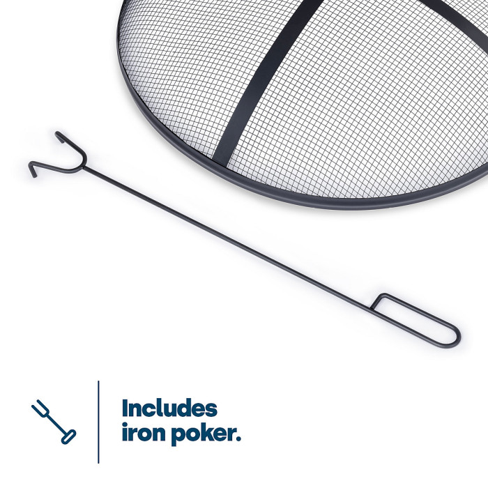 LIVIVO Rombo 2-in-1 Fire Pit, Outdoor BBQ & Firepit Combo