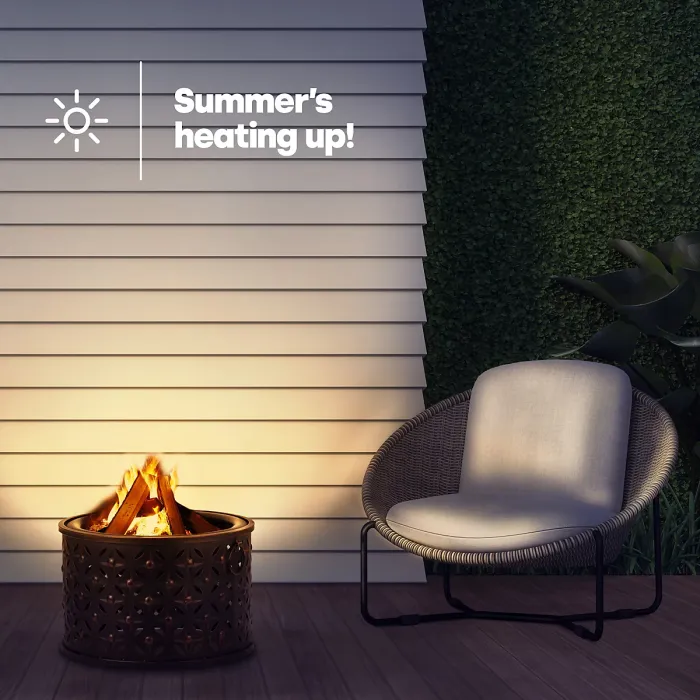 LIVIVO Rombo 2-in-1 Fire Pit, Outdoor BBQ & Firepit Combo