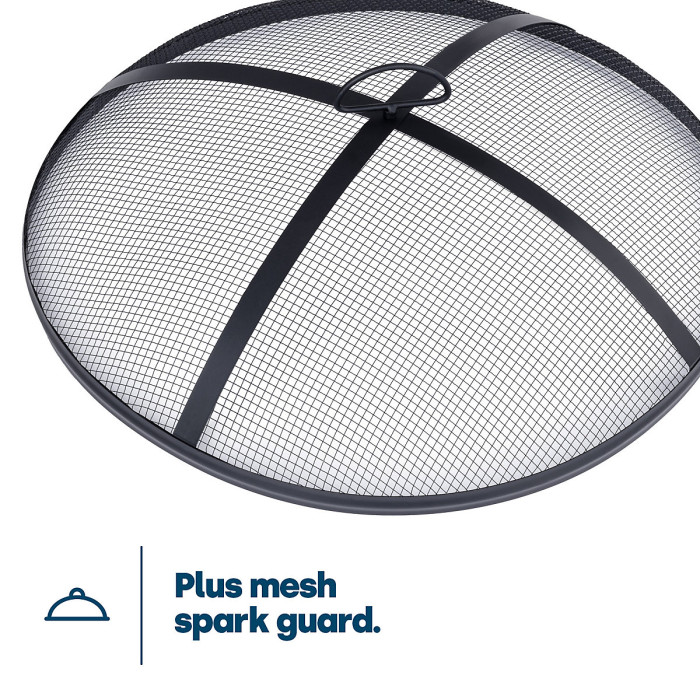 LIVIVO Rombo 2-in-1 Fire Pit, Outdoor BBQ & Firepit Combo