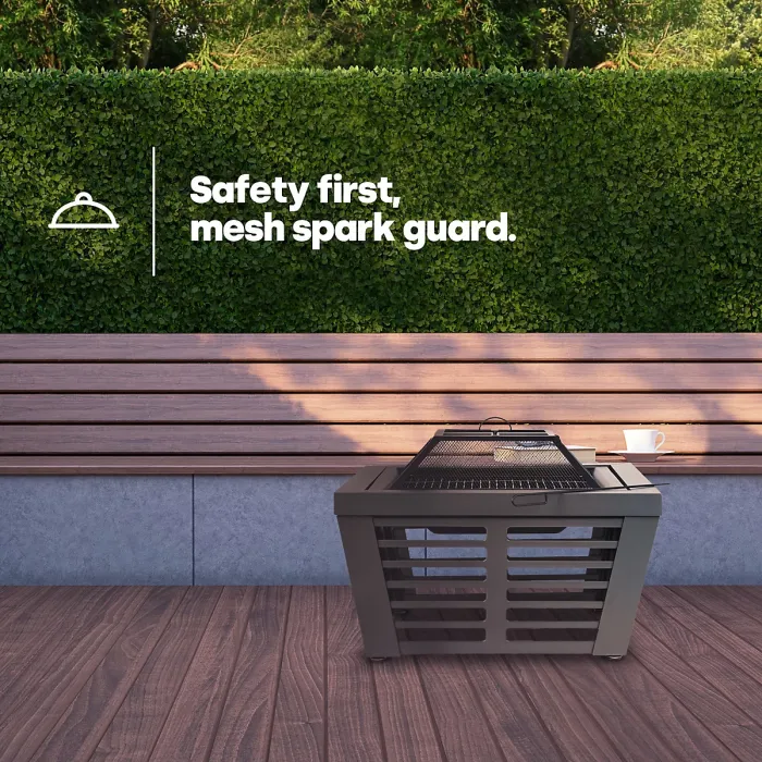 LIVIVO Veneziano Steel Fire Pit & Grill