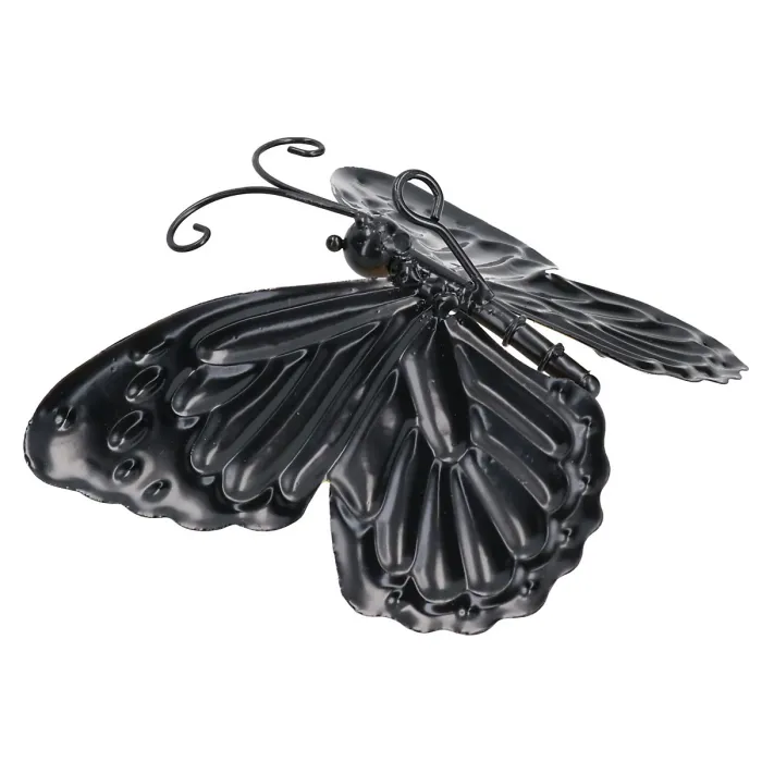 Small 3D Yellow Metal Butterfly Garden/Home Wall Art Ornament 7x12x14cm