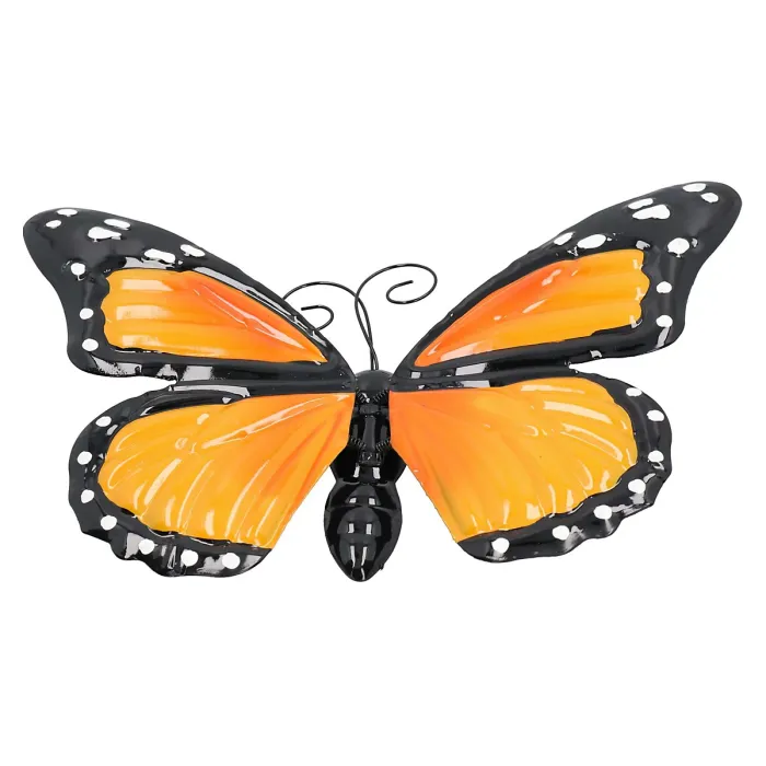 Large 3D Orange Metal Butterfly Garden/Home Wall Art Ornament 8X24X36cm