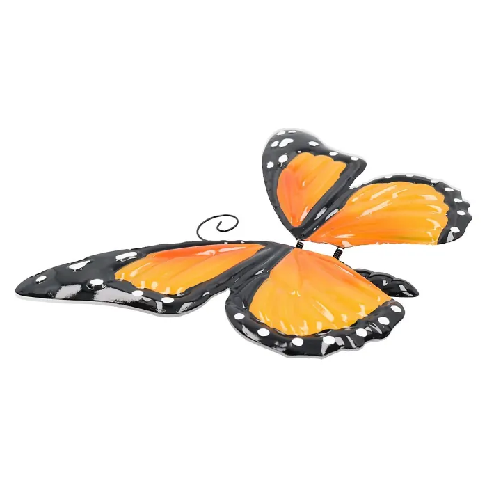 Large 3D Orange Metal Butterfly Garden/Home Wall Art Ornament 8X24X36cm