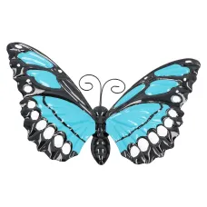 Large 3D Blue Metal Butterfly Garden/Home Wall Art Ornament 8X24X36cm