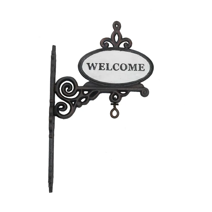 Welcome Bell Cast Iron Sign Door Wall Fence Gate House Doorway Entry Garden