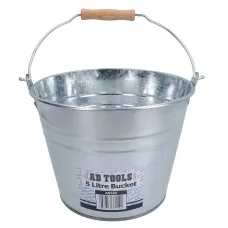 5L Galvanised Steel Metal Bucket Pail Water Coal Fire Greenhouse Garden Plants