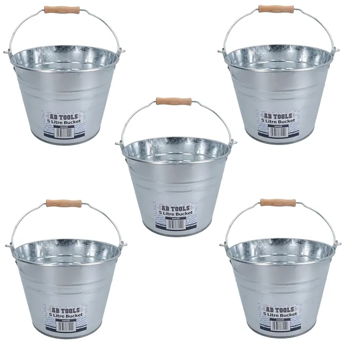 5L Galvanised Steel Metal Bucket Pail Water Coal Greenhouse Garden Plants 5PK 5L Galvanised Steel Metal Bucket Pail Water Coal Greenhouse Garden Plants 5PK