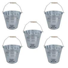 12L Galvanised Steel Metal Bucket Pail Water Coal Greenhouse Garden Plant 5PK