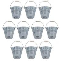 12L Galvanised Steel Metal Bucket Pail Water Coal House Garden Plant 10PK