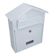 Letter Post Mail Box Metal White Wall Door Gate Fence Garden House Lockable