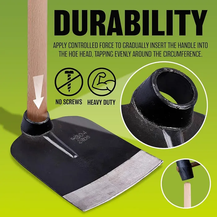 Heavy Duty 3Lb Hoe Head Garden Digging Soil Weeding Steel Tool Attachment Gardening Accessory Outdoor Cultivate Diy Hand Tools