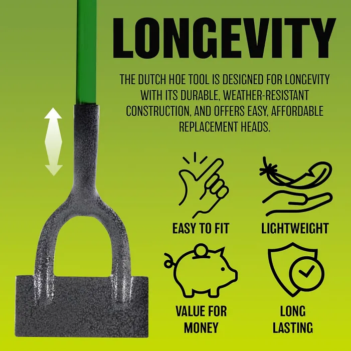 New Carbon Steel Dutch Hoe Head Gardening Outdoor Soil Digging Replacement Head Strong Durable Cultivate Dig Weeding Accessory