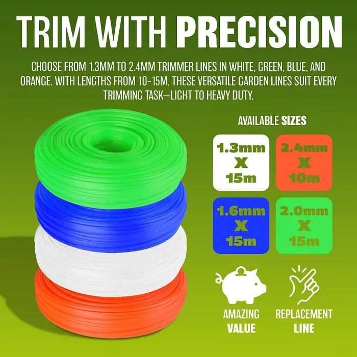 Heavy Duty Strimmer Line 2.4mm 2.4mm X 10 Metre 10m Red