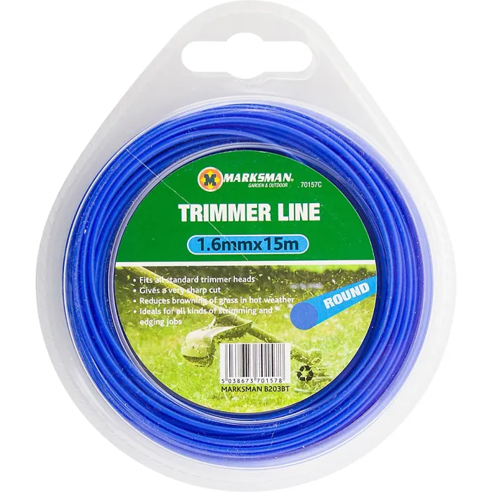 15m x 1.6mm Set Of 6 Trimmer Line Garden Grass Strimmer Nylon Round String Blue