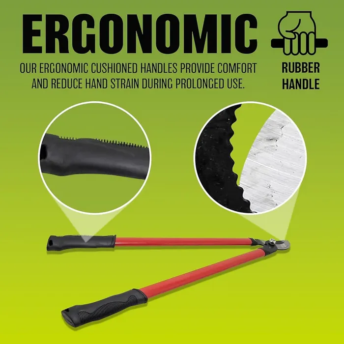 2Pc Long Handle Lopper & Lawn Shears Carbon Steel Gardening Soil Cutter Farm Set Grass Edge Cultivating All Types Of Soil