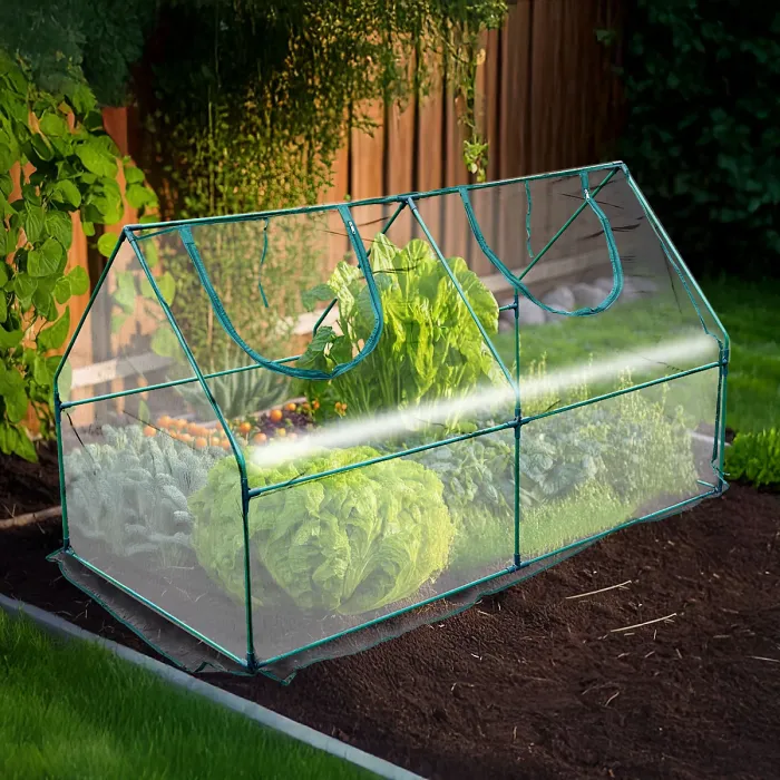 Mini Greenhouse With Clear Durable Pvc Cover Small Plant Grow House For Garden Outdoor Fruit & Veg Growhouse