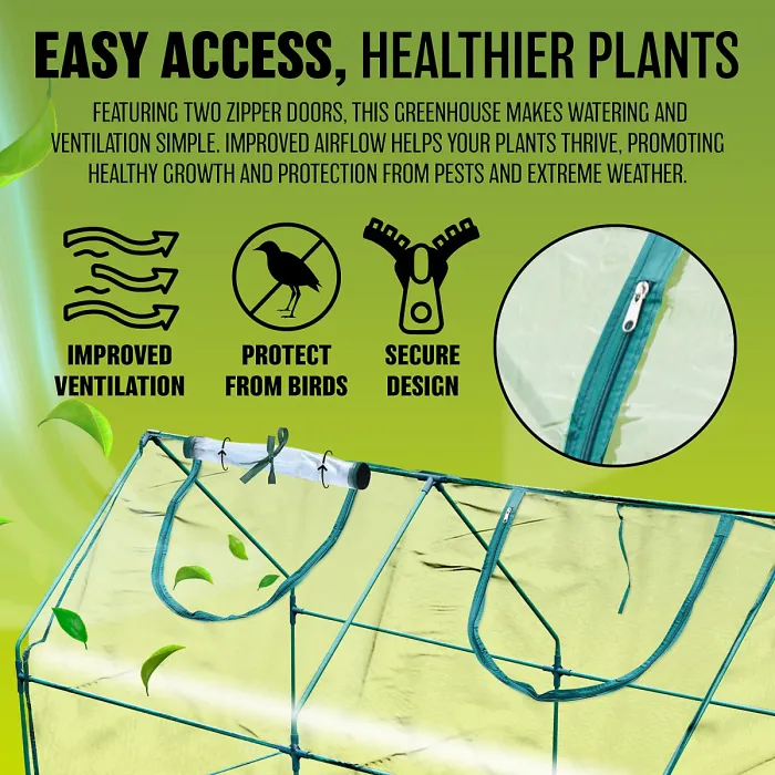 Mini Greenhouse With Clear Durable Pvc Cover Small Plant Grow House For Garden Outdoor Fruit & Veg Growhouse