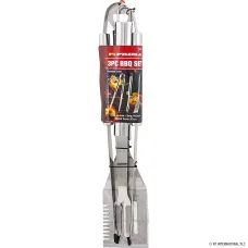 Set Of 3 Bbq Tools Stainless Steel Handles Fork Tongs Slotted Turner Barbecue Grilling