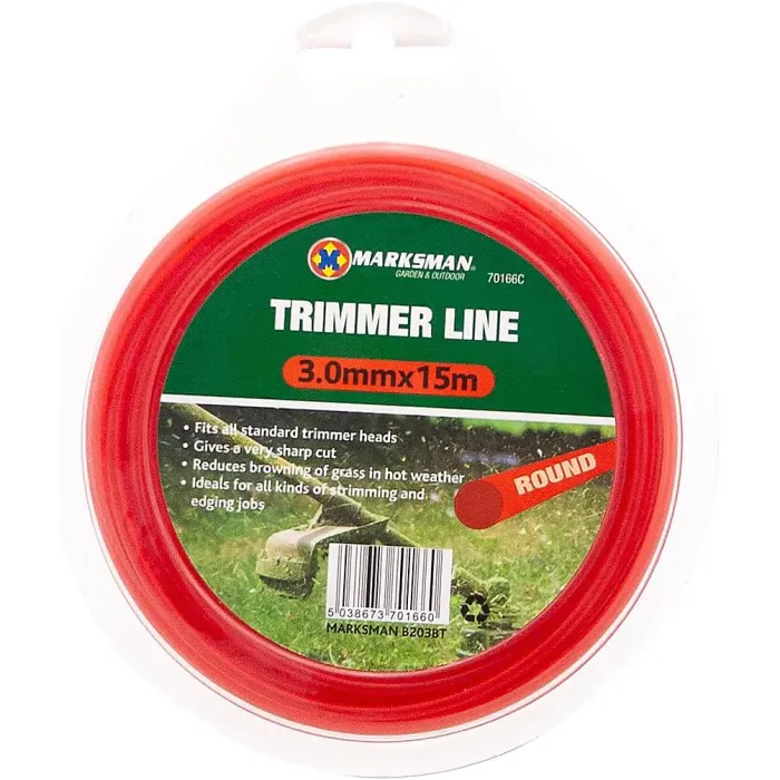 Set Of 2 Trimmer Line Garden Grass Strimmer Nylon Round String Electric 15M X 3Mm