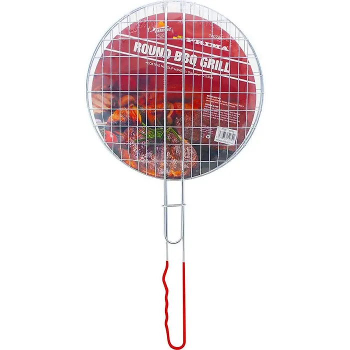 Round Bbq Grill Barbecue Non-Slip Handle Portable Outdoor 31Cm