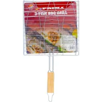 3 Fish Bbq Grill Barbecue Non-Slip Handle Portable Outdoor Party 11 Inch