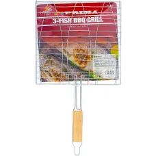 3 Fish Bbq Grill Barbecue Non-Slip Handle Portable Outdoor Party 11 Inch