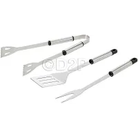 3Pc Barbecue Set Bbq Cooking Tools Tongs Fork Spatula Stainless Steel