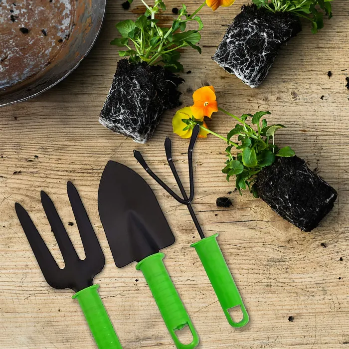 Pack Of 3 Garden Tools Cultivator Trowel Hand Fork Gardening Weeding