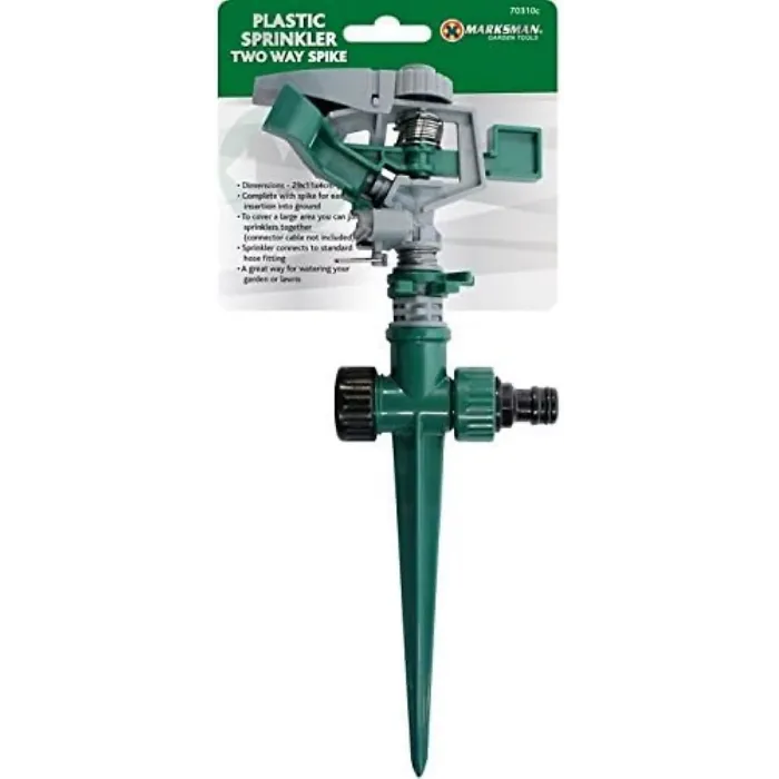 New Two Way Spike Water Sprinkler Garden Watering Lawn Grass Flowers 360 Degree New