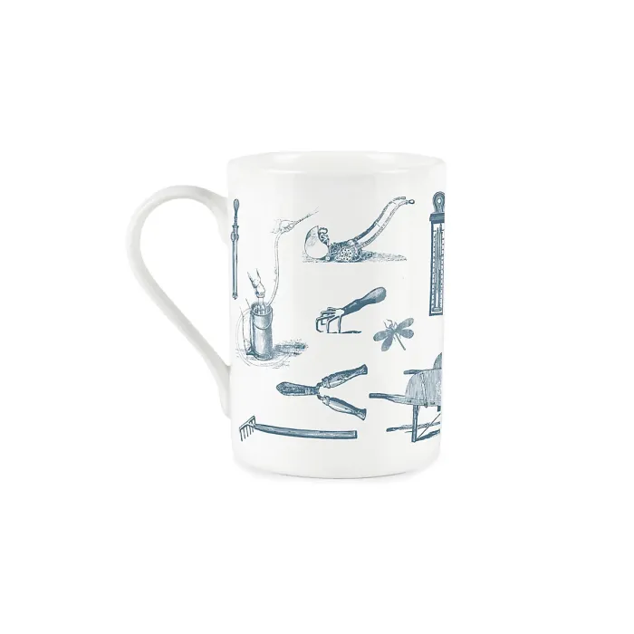 Bone China Mug - Mums Vintage Blue Gardening Tool Tea/Coffee Mug