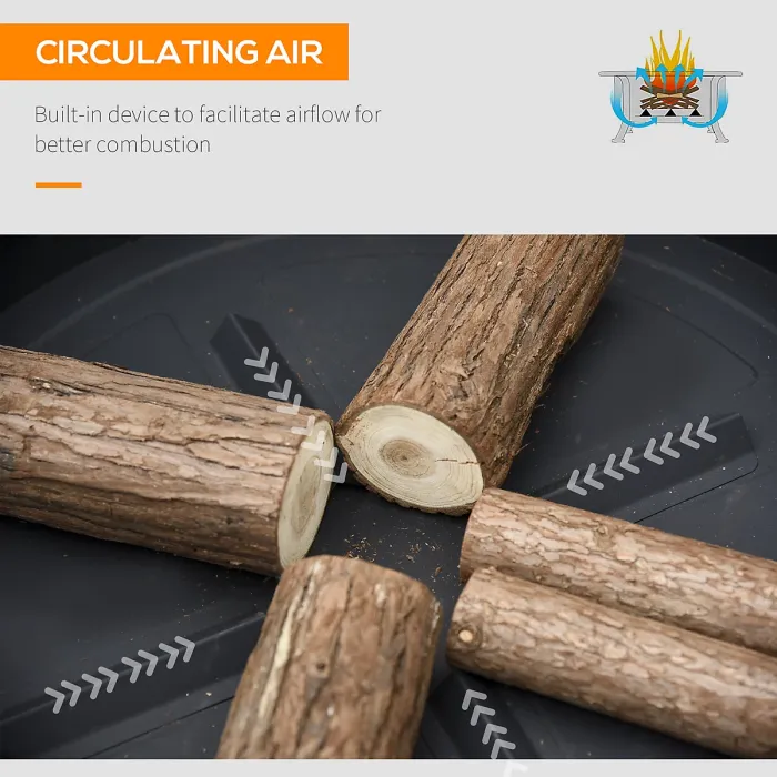 Outsunny 78cm 2-In-1 Outdoor Fire Pit & Firewood BBQ Garden Cooker Heater