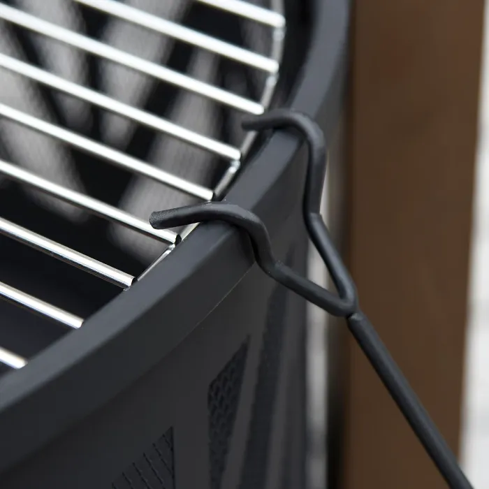 Outsunny 78cm 2-In-1 Outdoor Fire Pit & Firewood BBQ Garden Cooker Heater