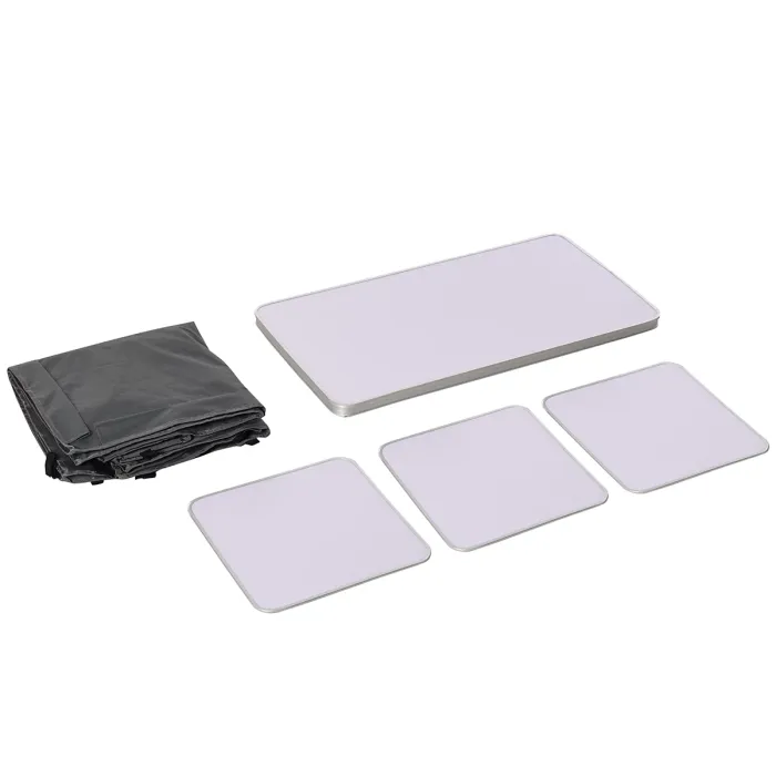 Outsunny Outdoor Aluminum 3-shelf Camping Cupboard Kitchen Station Cook Table