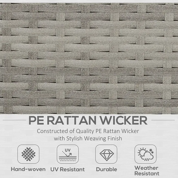 Outsunny 6 PCS Outdoor Rattan Sofa Furniture Sets with Footstool Cushions Grey