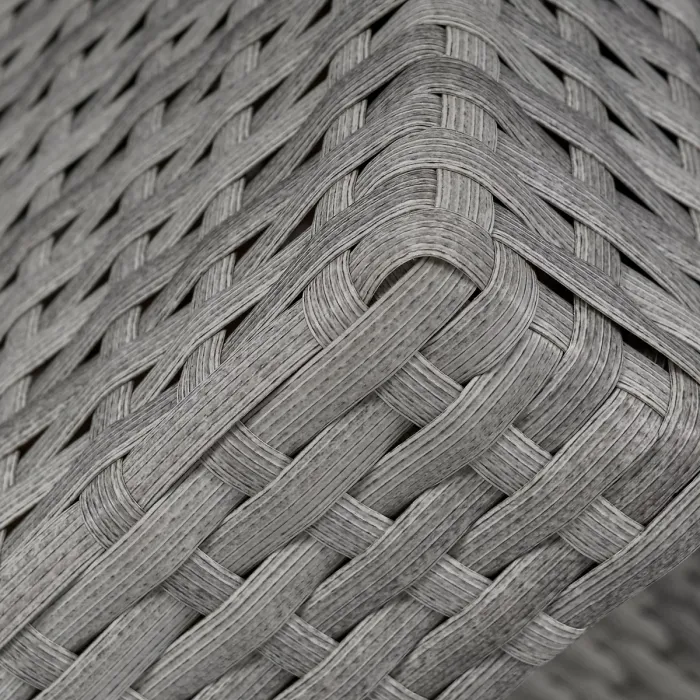 Outsunny 6 PCS Outdoor Rattan Sofa Furniture Sets with Footstool Cushions Grey