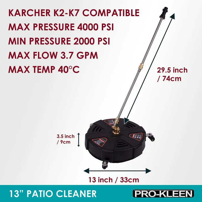 ProKleen Pressure Washer Surface Patio Cleaner Attachment  13" Karcher Compatible
