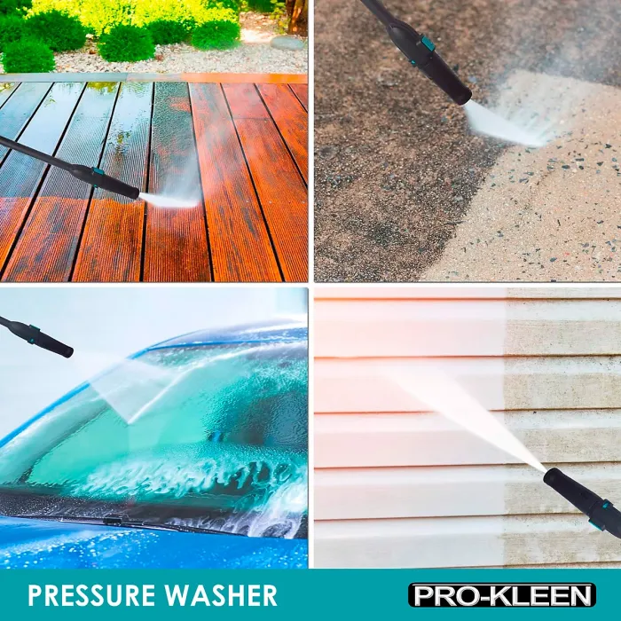 Pro-Kleen Portable Pressure Jet Washer, Power Wash 1400W With Accessories Electric High Performance Cleaner