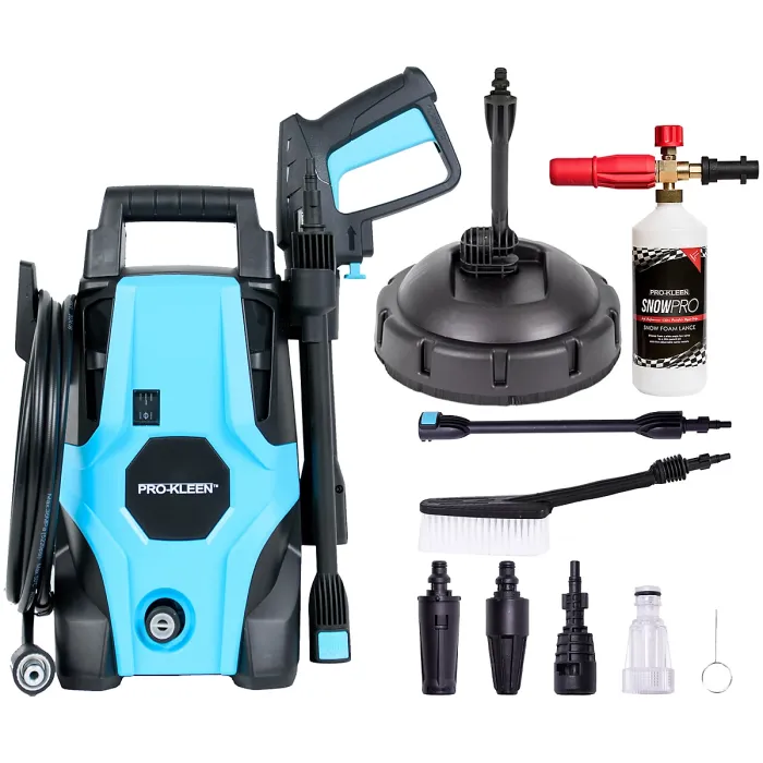 Pro-Kleen Pressure Washer Jet Power Wash Electric 1400W High Performance Cleaner With Accessories For car & Patio