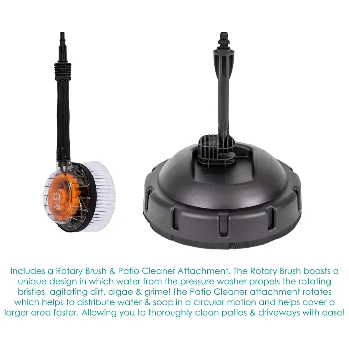 Pro-Kleen Pressure Jet Washer Power Wash Electric 1400W High Performance Cleaner With Accessories For Patio and Car, Portable