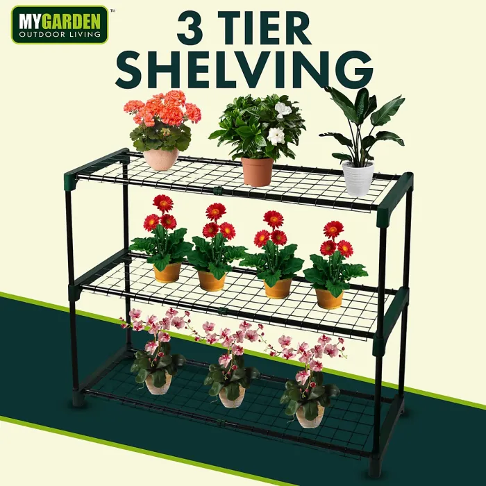 3 Tier Greenhouse for Indoor & Outdoor Use Durable Steel Frame Clear PVC Cover Ideal for Growing Vegetables Flowers