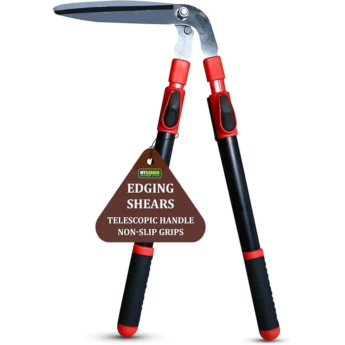 Telescopic Edging Shears 80CM Extendable Long Handle Lawn Edging Shears for Grass Cutter, Handheld Garden Shears, Lightweight 3mm