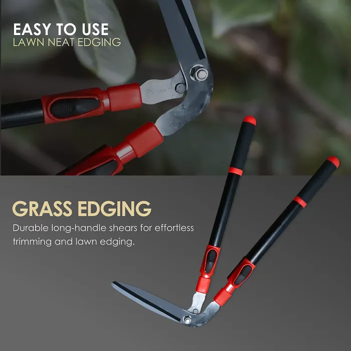 Telescopic Edging Shears 80CM Extendable Long Handle Lawn Edging Shears for Grass Cutter, Handheld Garden Shears, Lightweight 3mm