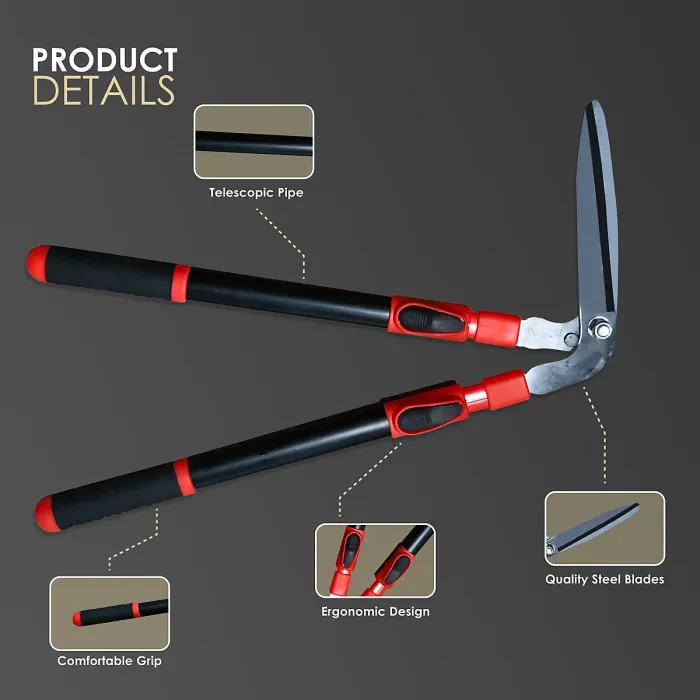Telescopic Edging Shears 80CM Extendable Long Handle Lawn Edging Shears for Grass Cutter, Handheld Garden Shears, Lightweight 3mm