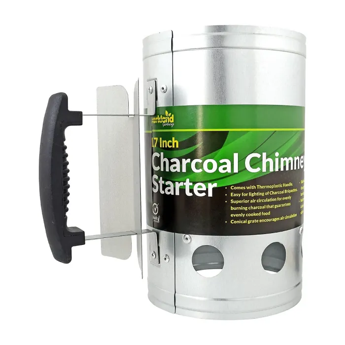 Camping Barbecue Lighting Kit - With Heat Shield Safety Thermoplastic Handle - Charcoal Briquettes Quick Starter