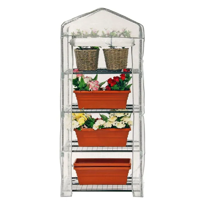 4-Tier Greenhouse Replacement Cover - Greenhouse or Grow Tunnel House - Strong Reinforced PE Material - Outdoor Gardening