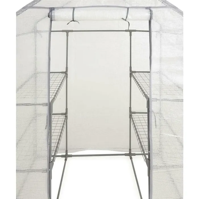 Reinforced Mesh Cover - High-Quality Mesh-Lined PVC Material Greenhouse Cover - Rollable Door With Zippers On Both Sides