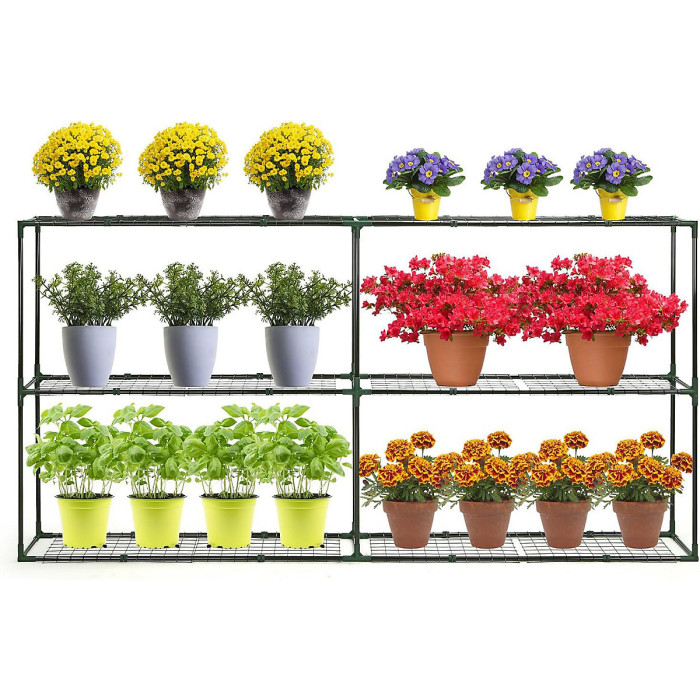 6 Tier Greenhouse Staging and Shelving Racks - Free-Standing Plant Stand for Indoor and Outdoor Use