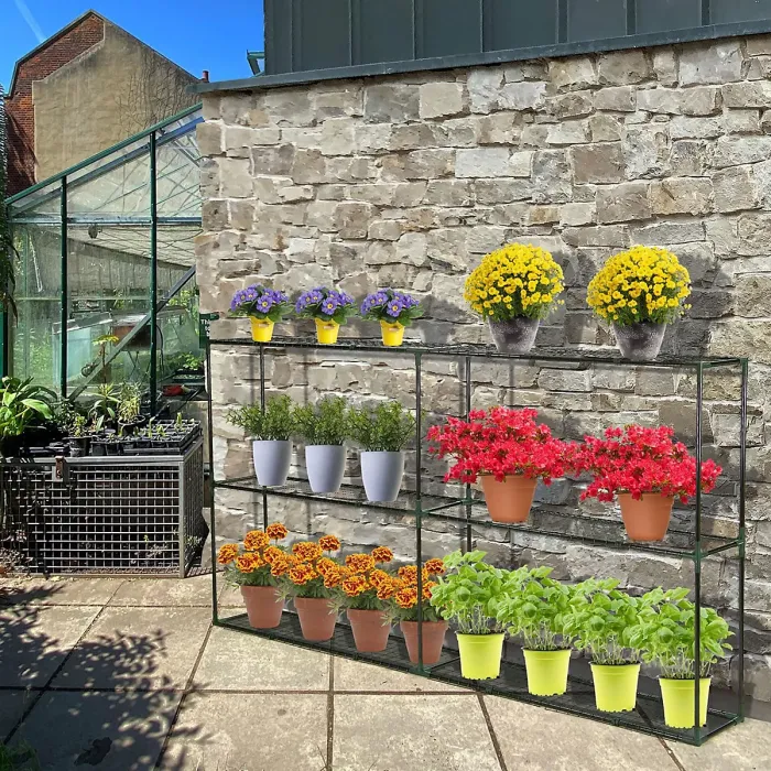 6 Tier Greenhouse Staging and Shelving Racks - Free-Standing Plant Stand for Indoor and Outdoor Use