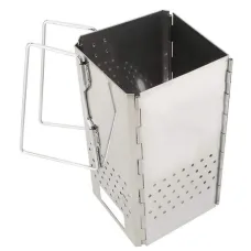 Chimney Starter with Bottom Holes for Quick Ignition of Charcoal Briquettes or Lumpwood