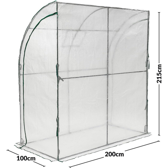 Heavy-Duty Walk-In Lean-To Greenhouse with Double Zippered Roll-Up Doors, Garden Plant Grow House